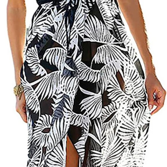 Dresses & Skirts - Women's Summer Maxi Sundress Strapless Cover Up Beach Party Dress